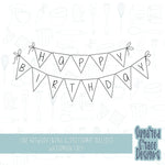 Happy birthday banner Cookie cutter stl files for 3d printing with matching printable png images for Eddie edible printers