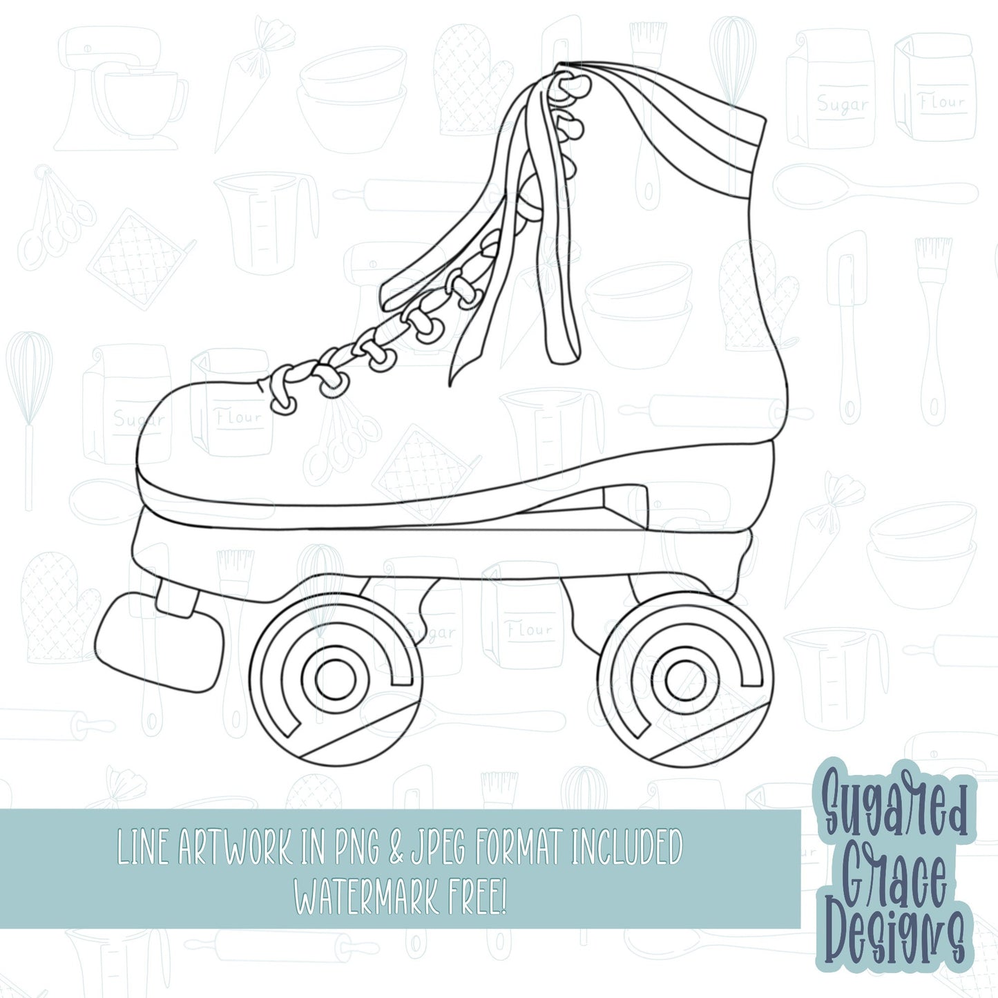 Groovy Roller skate Cookie cutter stl files for 3d printing with matching printable png images for Eddie edible printers