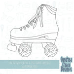 Groovy Roller skate Cookie cutter stl files for 3d printing with matching printable png images for Eddie edible printers