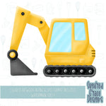 Backhoe or excavator construction cookie cutter stl file for 3D printing with png printable instant download for Eddie the edible printer