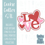 love Cookie cutter stl files for 3d printing, printable Valentine’s Day png images for Eddie edible printers