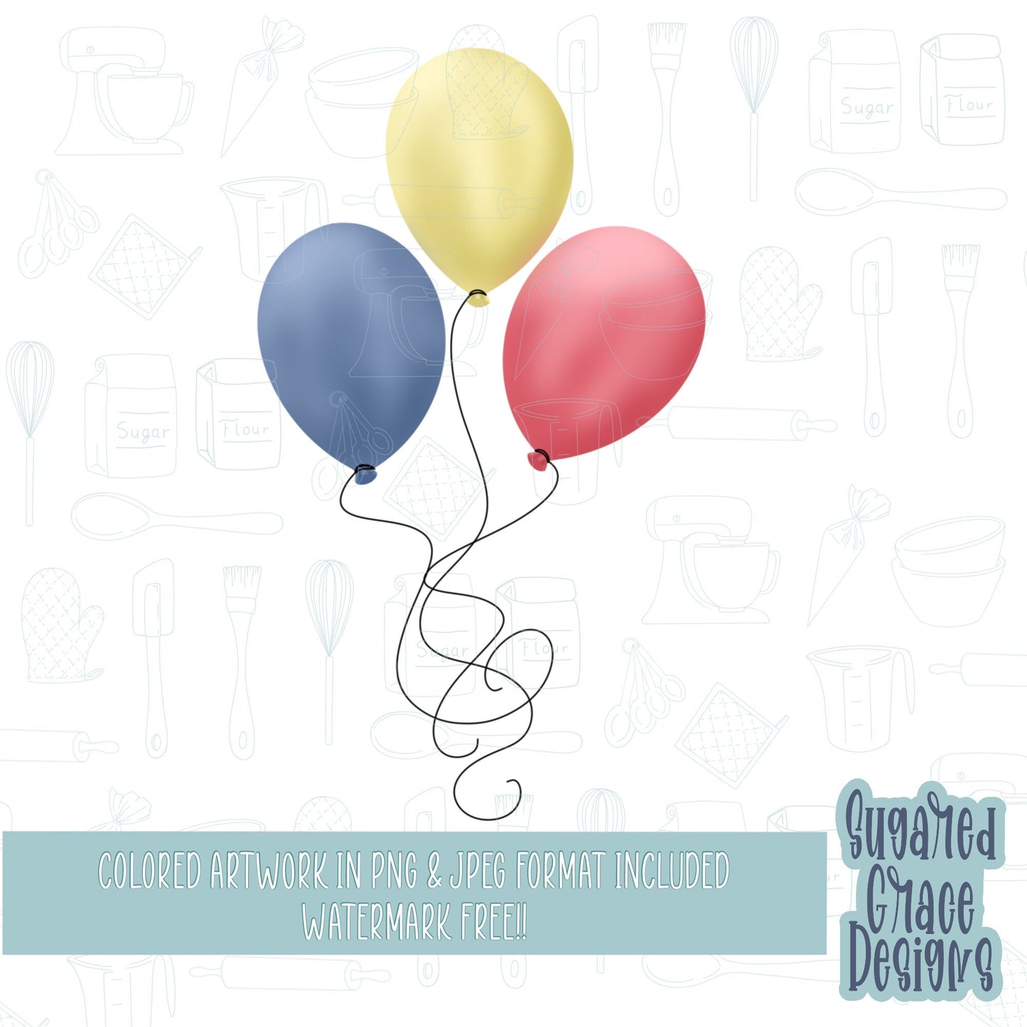 Birthday balloons cookie cutter stl file for 3D printing and 3d printer, printable birthday balloons png for Eddie edible printer