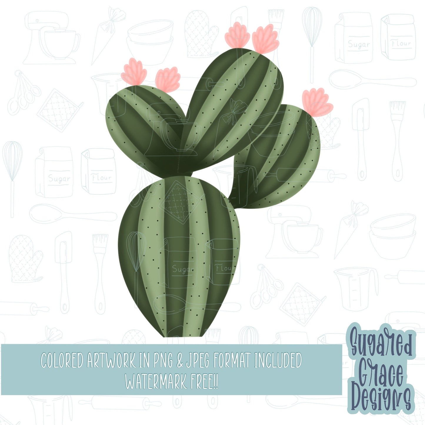 Cactus  cookie cutter stl file for 3D printing with png printable instant download for Eddie the edible printer