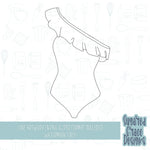 Yellow ruffled swimsuit cookie cutter STL file for 3D printing and PNG printable instant download for EDDIE edible ink printer
