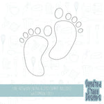 Baby feet cookie cutter stl file for 3D printing and 3D printer. Baby shower feet png printable download for EDDIE edible printer