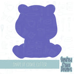 Brown teddy bear cookie cutter stl file for 3D printing with png printable instant download for Eddie the edible printer