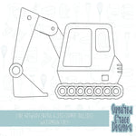 Backhoe or excavator construction cookie cutter stl file for 3D printing with png printable instant download for Eddie the edible printer
