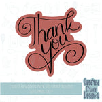 Thank you 2.0 Cookie cutter STL file for 3D printing with png printable instant download for EDDIE edible ink printer