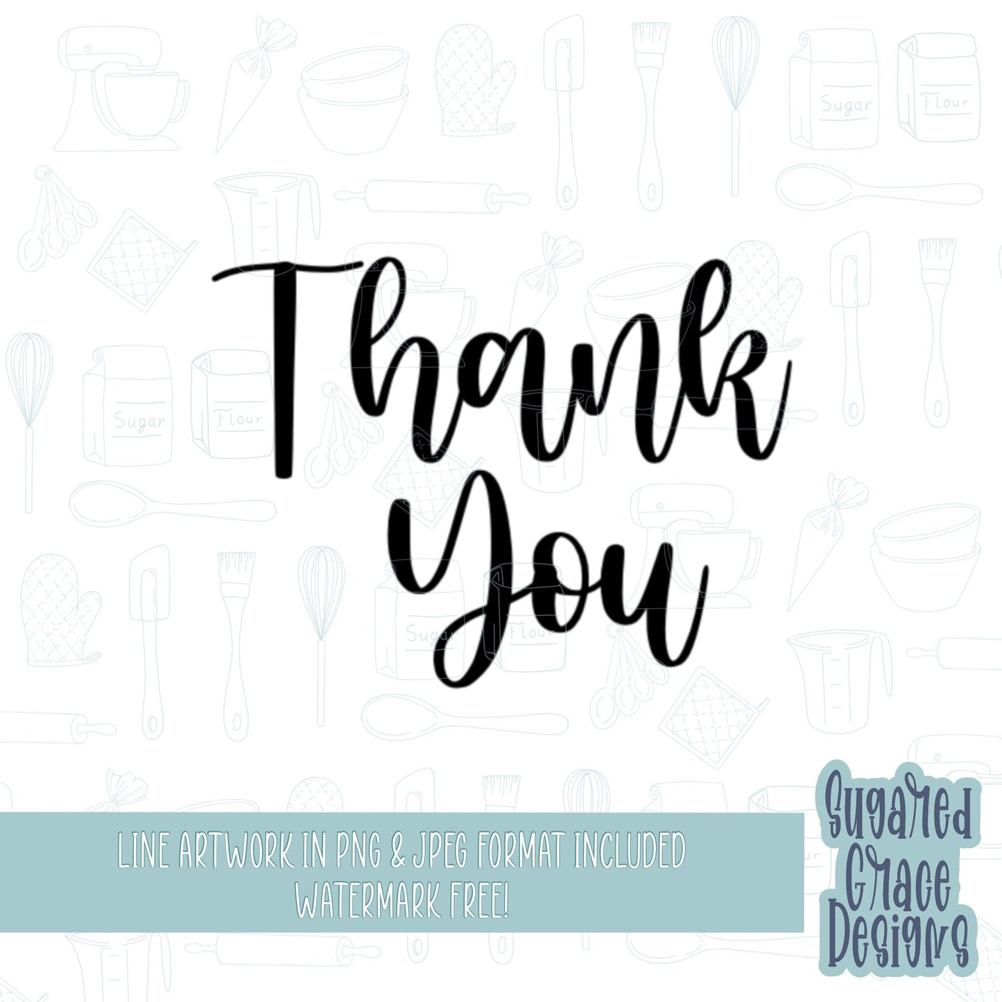 Thank you  Cookie cutter STL file for 3D printing with png printable instant download for EDDIE edible ink printer