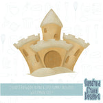 Summer sand castle Cookie cutter STL file for 3D printing with png printable instant download for EDDIE edible ink printer