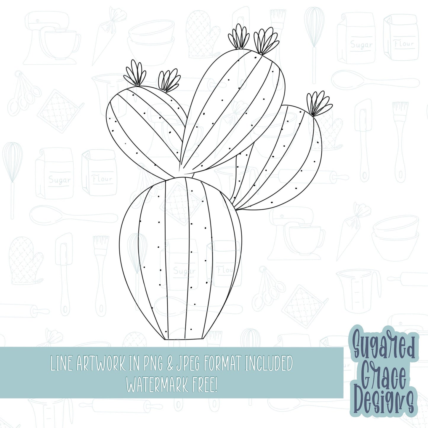 Cactus  cookie cutter stl file for 3D printing with png printable instant download for Eddie the edible printer