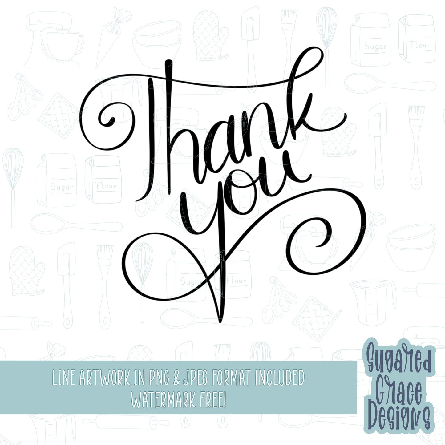 Thank you 2.0 Cookie cutter STL file for 3D printing with png printable instant download for EDDIE edible ink printer