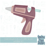Crafting glue gun Cookie cutter stl files for 3d printing with matching printable png images for Eddie edible printers