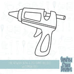 Crafting glue gun Cookie cutter stl files for 3d printing with matching printable png images for Eddie edible printers