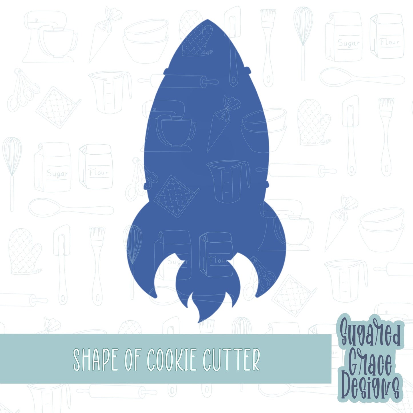 Outer space rocket ship Cookie cutter STL file for 3D printing with png printable instant download for EDDIE edible ink printer