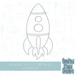 Outer space rocket ship Cookie cutter STL file for 3D printing with png printable instant download for EDDIE edible ink printer