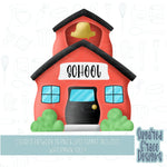 School house Cookie cutter STL file for 3D printing with png printable instant download for EDDIE edible ink printer, back to school teacher