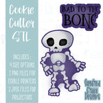 bad to the bone skeleton Cookie cutter stl files for 3d printing with matching printable png images for Eddie edible printers