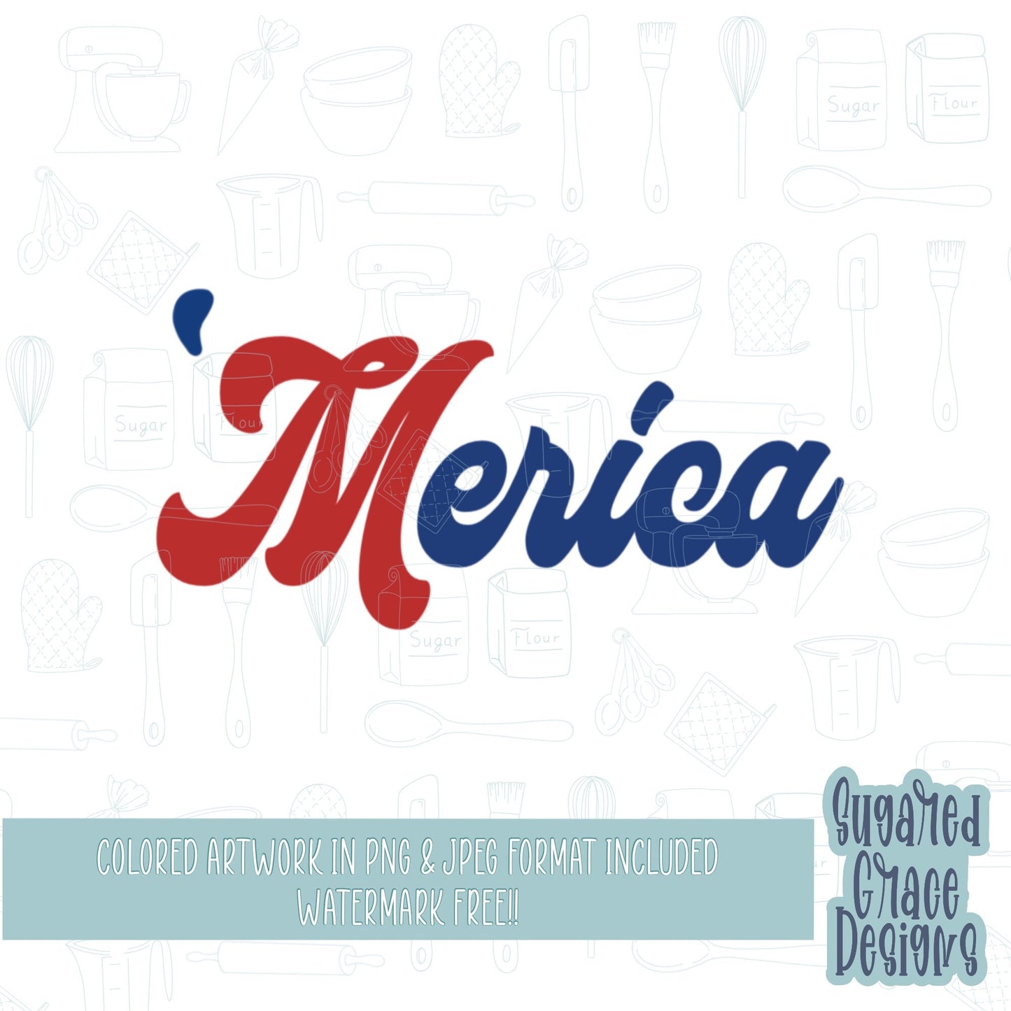 Patriotic lettered ‘Merica Cookie cutter STL file for 3D printing with png printable instant download for EDDIE edible ink printer