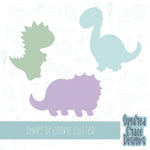 Dinosaur cookie cutter stl file for 3D printing with png printable instant download for Eddie the edible printer bundle set