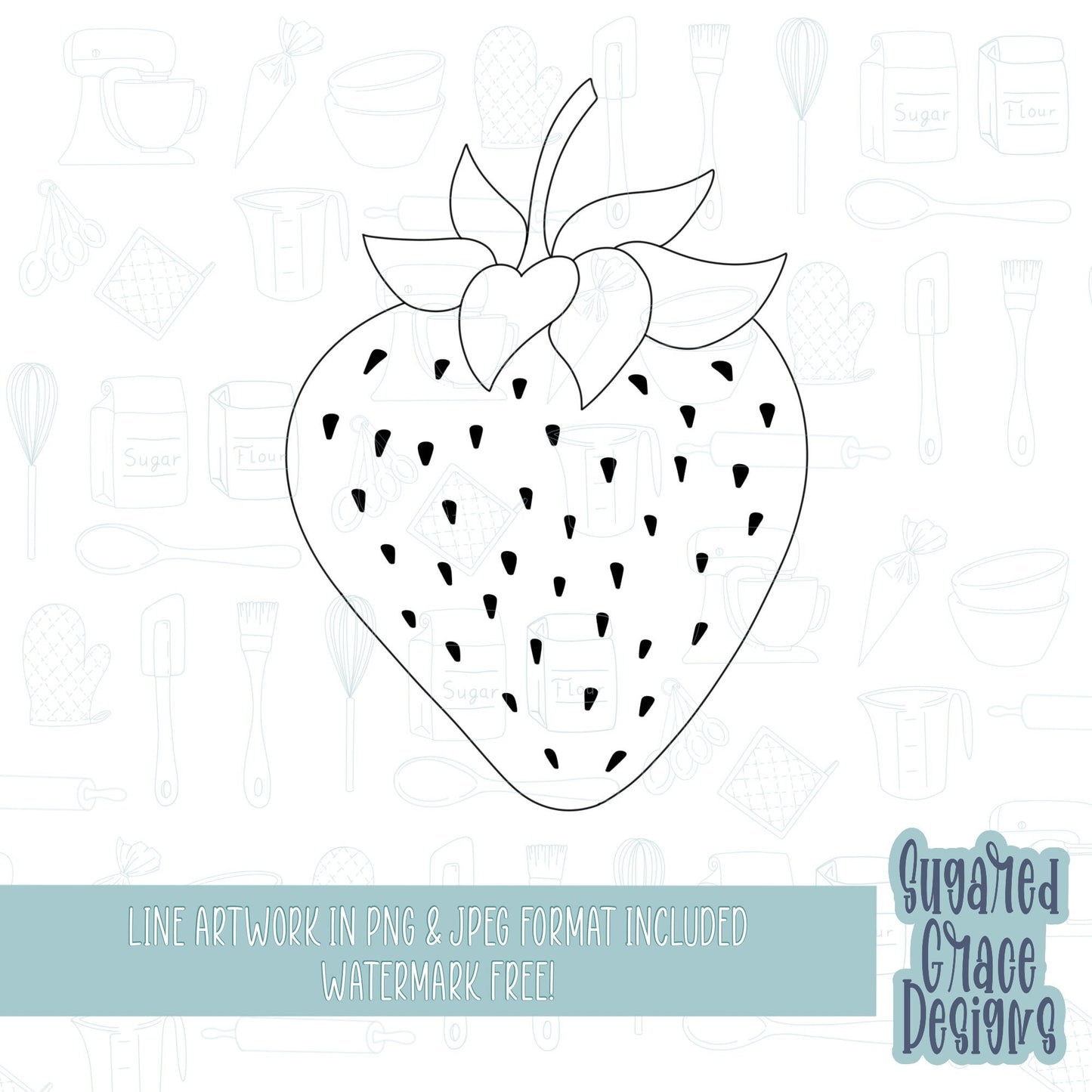 strawberry Cookie cutter STL file for 3D printing with png printable instant download for EDDIE edible ink printer, summer fruit png artwork