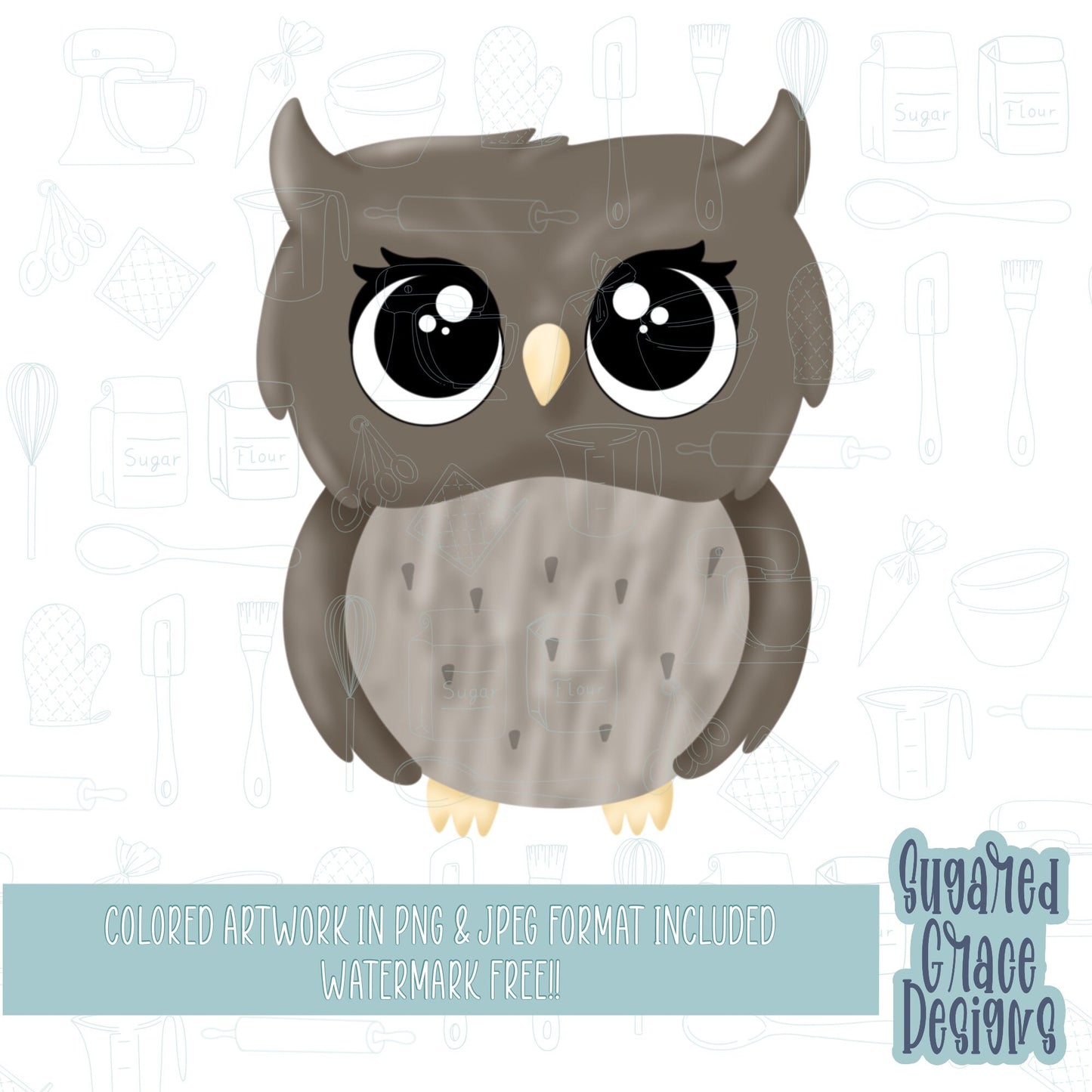 Woodland owl Cookie cutter STL file for 3D printing with png printable instant download for EDDIE edible ink printer