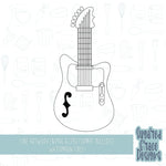 Rock guitar Cookie cutter STL file for 3D printing with png printable instant download for EDDIE edible ink printer