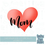 lettered mom heart Cookie cutter stl files for 3d printing with matching printable png images for Eddie edible printers