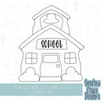 School house Cookie cutter STL file for 3D printing with png printable instant download for EDDIE edible ink printer, back to school teacher