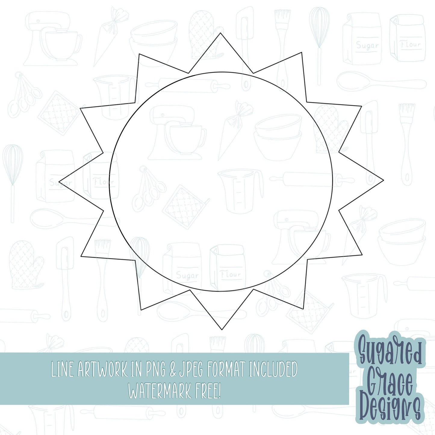 Cool Sun Cookie cutter STL file for 3D printing with png printable instant download for EDDIE edible ink printer, sun with sunglasses image