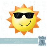 Cool Sun Cookie cutter STL file for 3D printing with png printable instant download for EDDIE edible ink printer, sun with sunglasses image