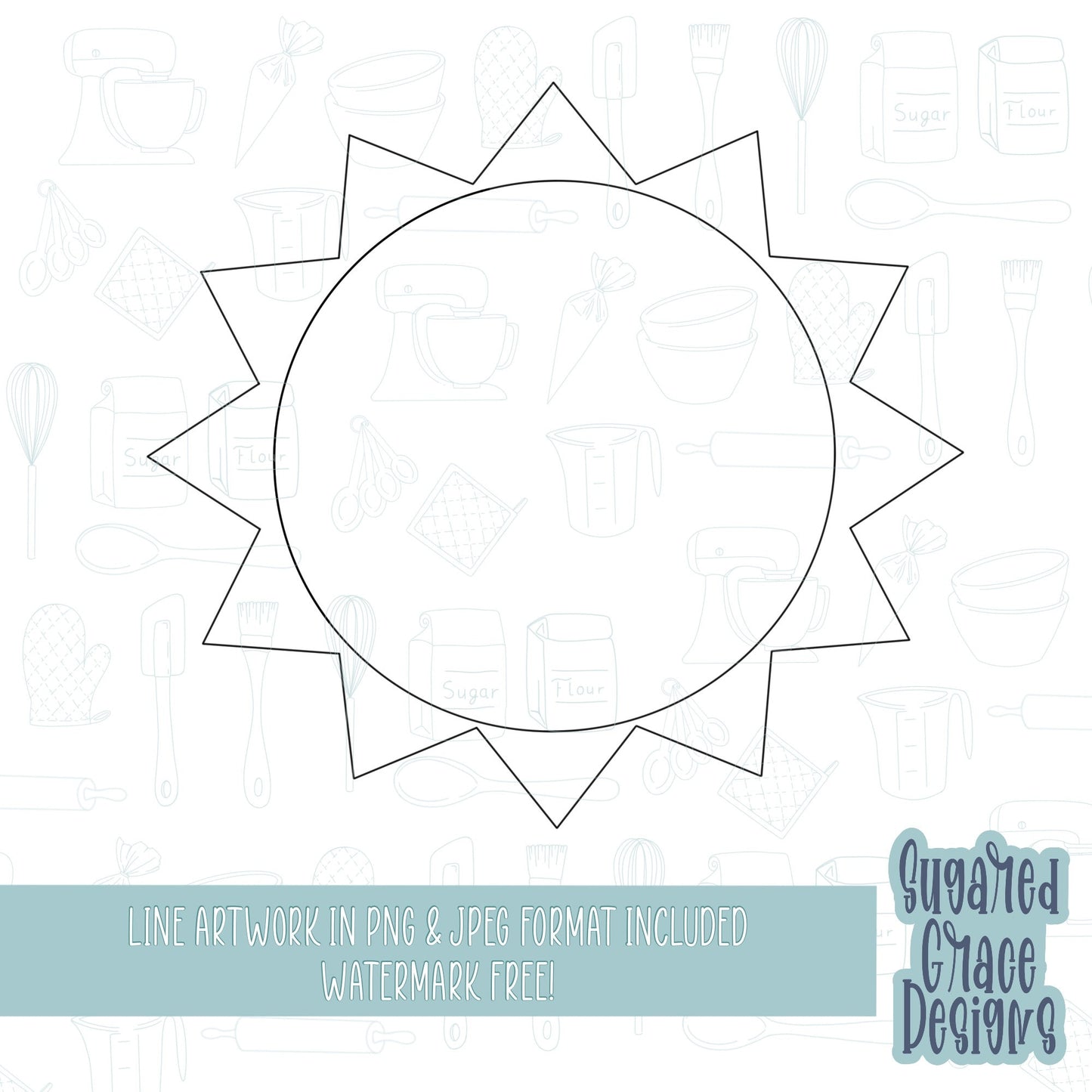 Cool Sun Cookie cutter STL file for 3D printing with png printable instant download for EDDIE edible ink printer, sun with sunglasses image
