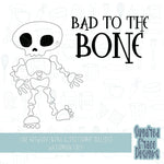 bad to the bone skeleton Cookie cutter stl files for 3d printing with matching printable png images for Eddie edible printers