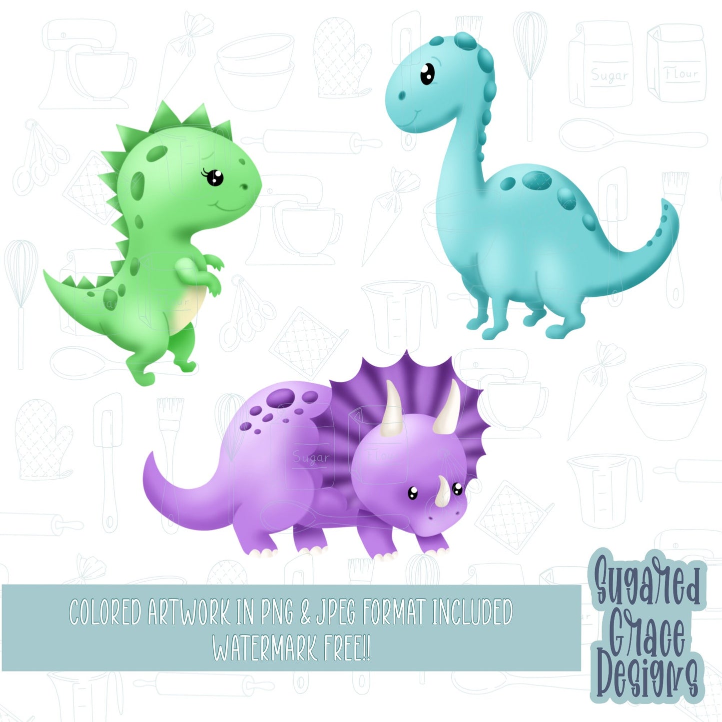Dinosaur cookie cutter stl file for 3D printing with png printable instant download for Eddie the edible printer bundle set