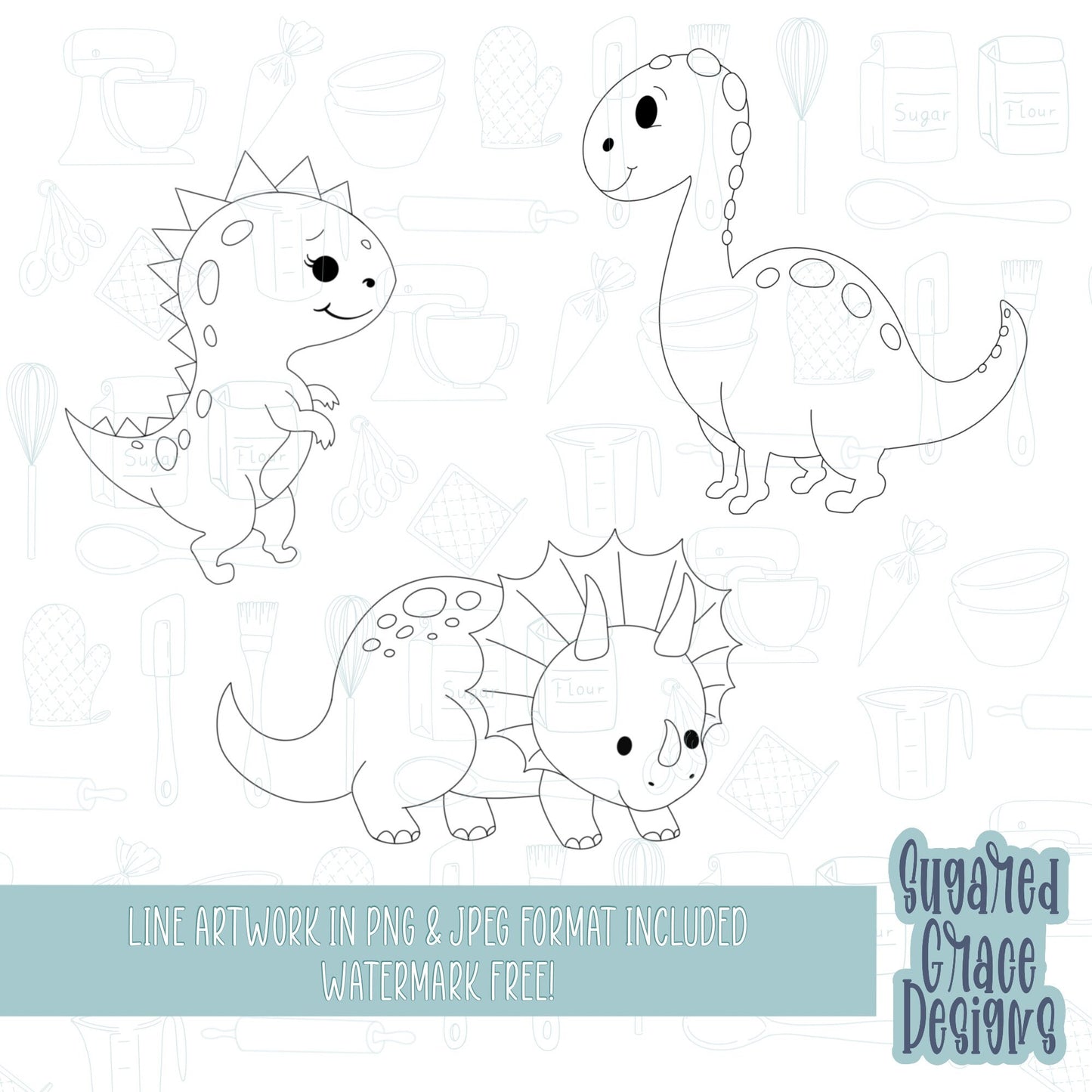 Dinosaur cookie cutter stl file for 3D printing with png printable instant download for Eddie the edible printer bundle set