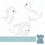 Dinosaur cookie cutter stl file for 3D printing with png printable instant download for Eddie the edible printer bundle set
