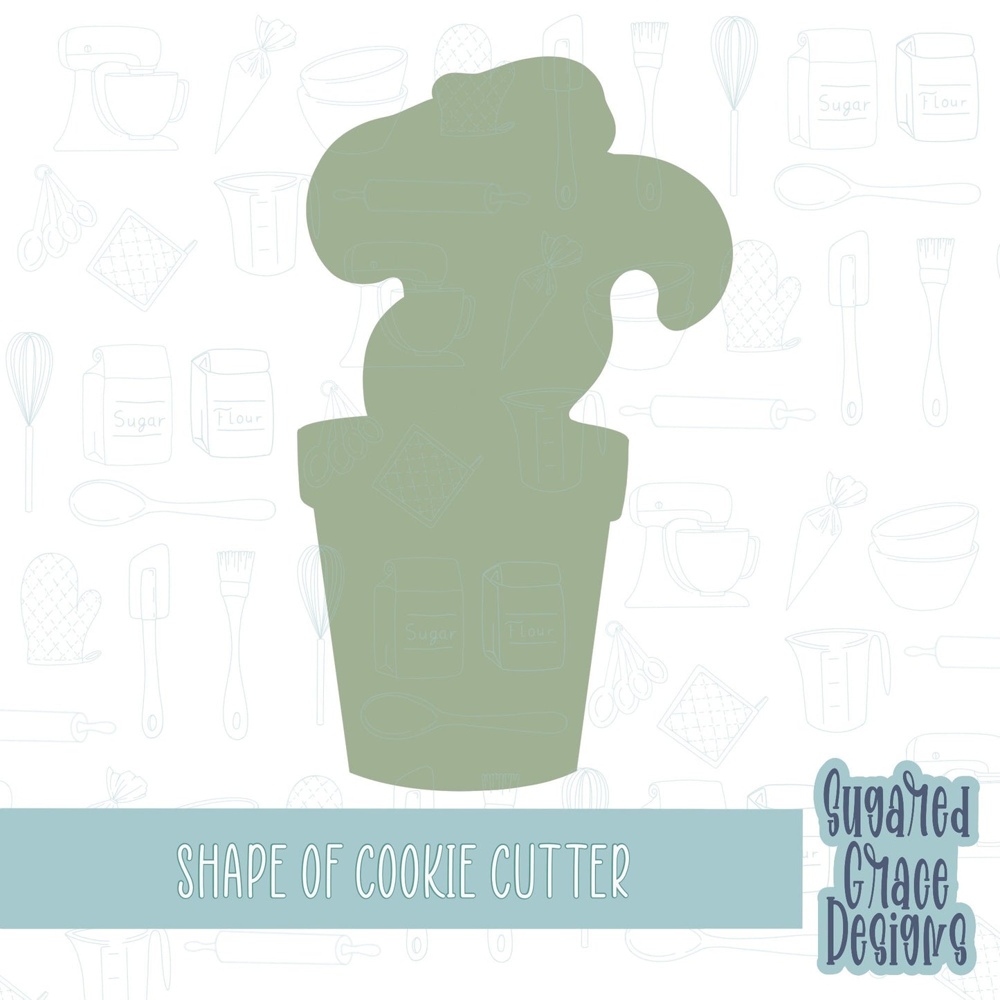 Potted houseplant Cookie cutter STL file for 3D printing with png printable instant download for EDDIE edible ink printer, leaves, greenery