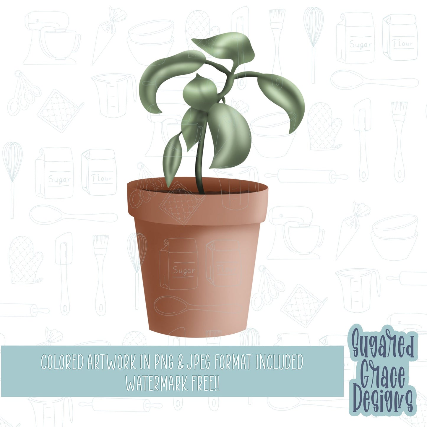 Potted houseplant Cookie cutter STL file for 3D printing with png printable instant download for EDDIE edible ink printer, leaves, greenery