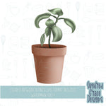 Potted houseplant Cookie cutter STL file for 3D printing with png printable instant download for EDDIE edible ink printer, leaves, greenery