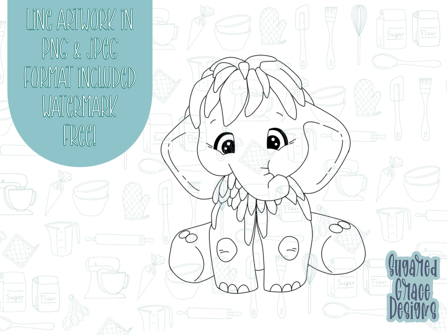 Extinct Baby wooly mammoth animal Cookie cutter STL file for 3D printing with png printable instant download for EDDIE edible ink printer
