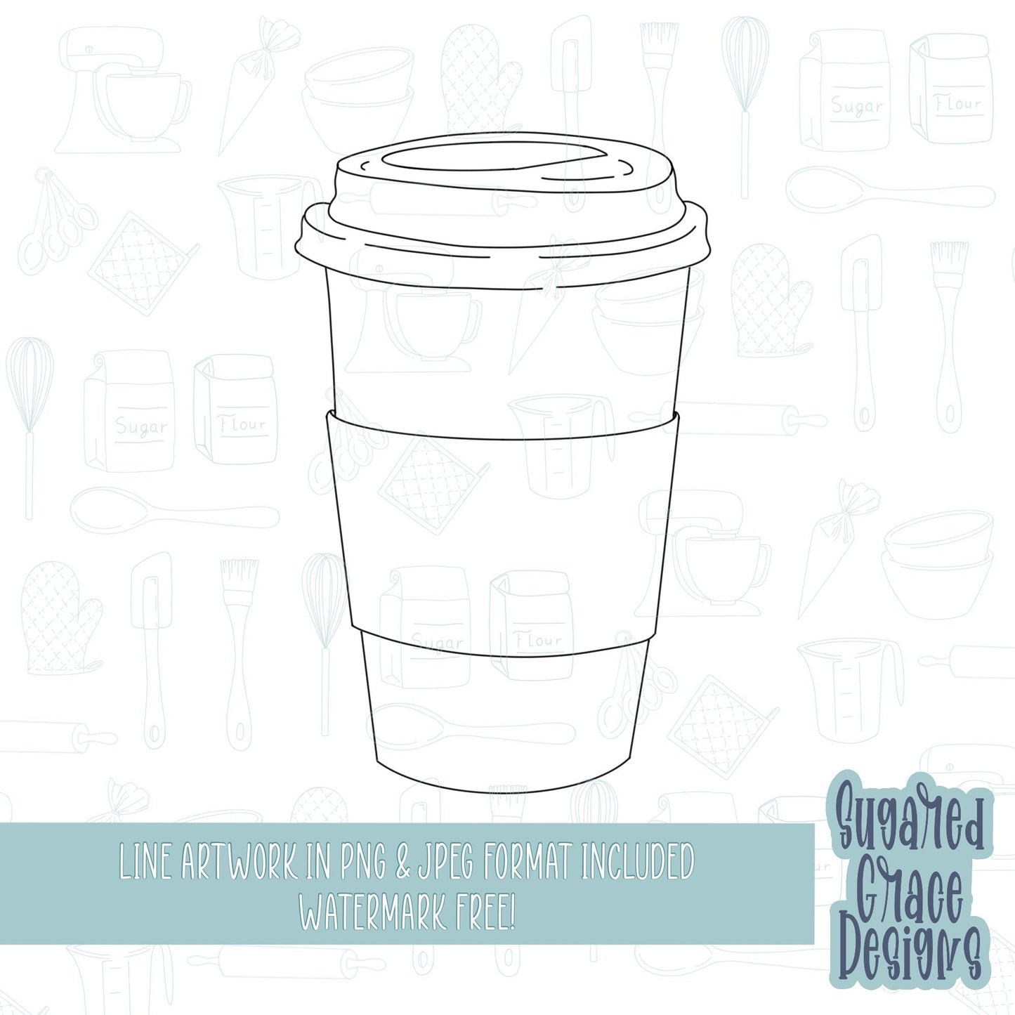 Coffee cup Cookie cutter STL file for 3D printing with png printable instant download for EDDIE edible ink printer, barista cookie gift, stl