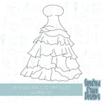 Wedding dress Cookie cutter stl files for 3d printing with matching printable png images for Eddie edible printers