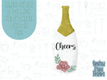 champagne bottle Cookie cutter STL file for 3D printing with png printable instant download for EDDIE edible ink printer, bachelorette gift