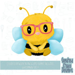 honey bee with glasses Cookie cutter STL file for 3D printing with png printable instant download for EDDIE edible ink printer, bumblebee,