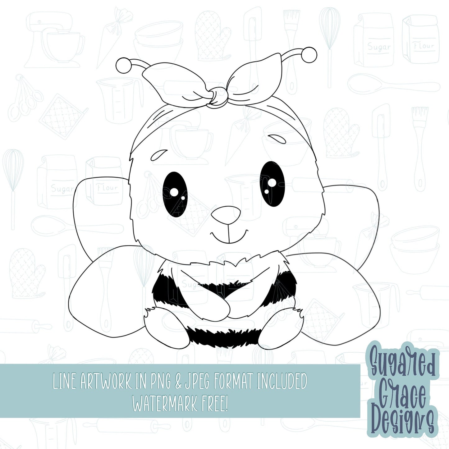Honey bee with head wrap Cookie cutter STL file for 3D printing with png printable instant download for EDDIE edible ink printer, bumble bee