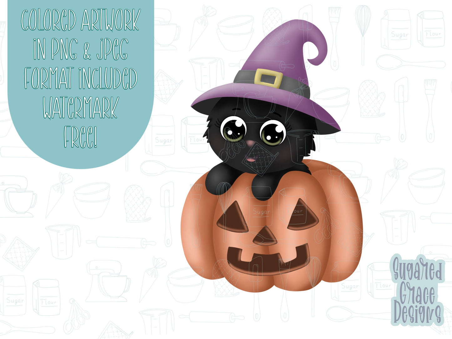Halloween Cookie cutter STL file for 3D printing with png printable instant download for EDDIE edible ink printer, black cat, pumpkin, witch