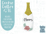 champagne bottle Cookie cutter STL file for 3D printing with png printable instant download for EDDIE edible ink printer, bachelorette gift