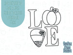 pumpkin love plaque Cookie cutter stl files for 3d printing, printable png images for Eddie edible printers