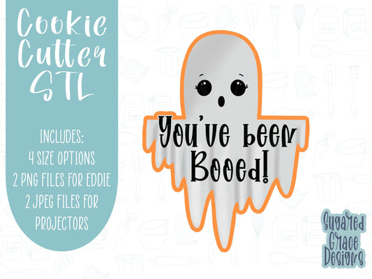 You’ve been booed ghost Cookie cutter stl files for 3d printing with matching printable png images for Eddie edible printers