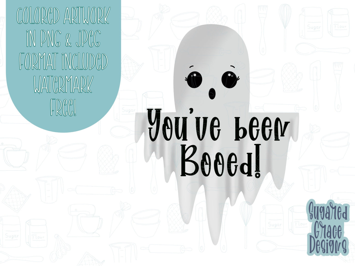 You’ve been booed ghost Cookie cutter stl files for 3d printing with matching printable png images for Eddie edible printers